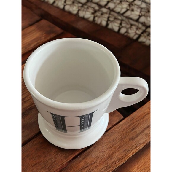 Anthropologie Initial "H" Ceramic Coffee Cup Mug Personalized Letter White Black - Picture 3 of 8